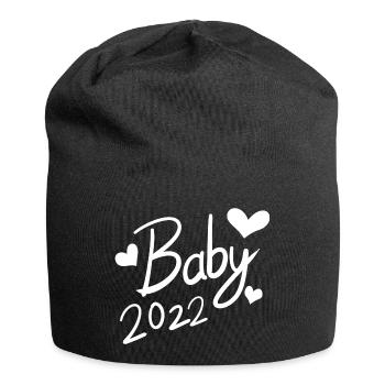 Baby 2022 - Neugeborenes 2022 - Jersey-Beanie - Schwarz - Vorne