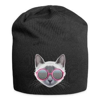 Chat hypnotique - Bonnet en jersey - noir - Devant