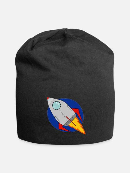 Rakete - Jersey-Beanie - Schwarz