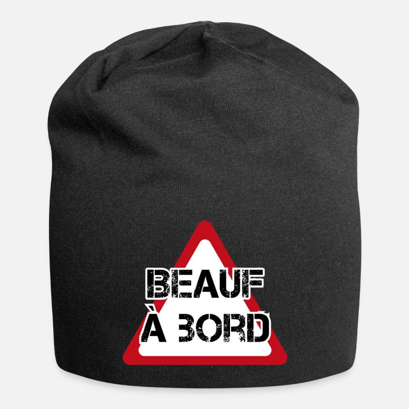sticker pour voiture beauf à bord danger - Bonnet en jersey - noir