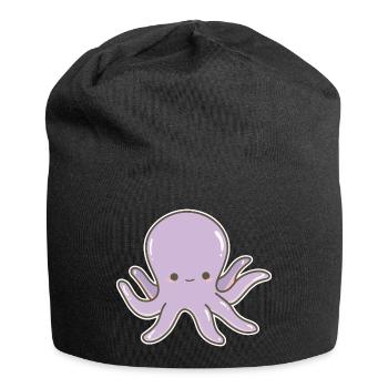 Oktopus Cartoon - Jersey-Beanie - Schwarz - Vorne