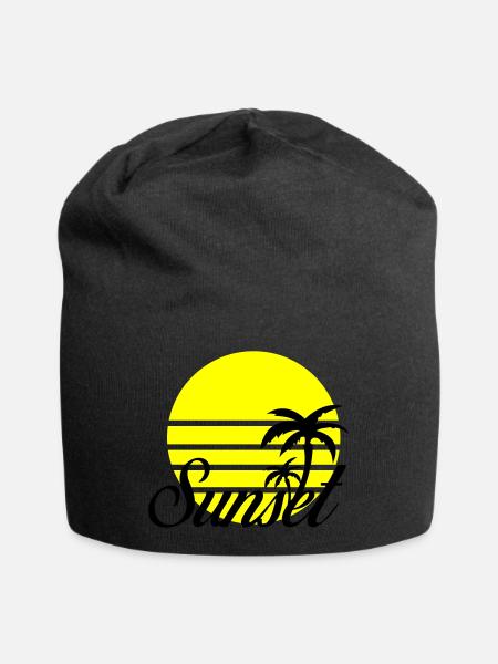 sunset - Bonnet en jersey - noir