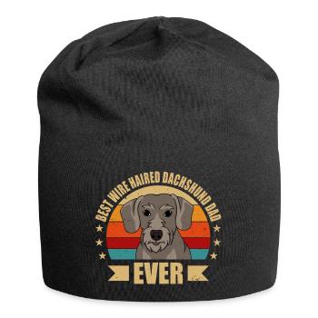 Rough-haired Dachshund Papa - Jersey Beanie - black - Front