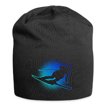 Ski Wintersport Damen Skifahren Mädchen Skifahrer - Jersey-Beanie - Schwarz - Vorne
