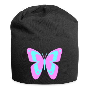 Butterfly Butterfly Insects Spring Summer colorful - Jersey Beanie - black - Front
