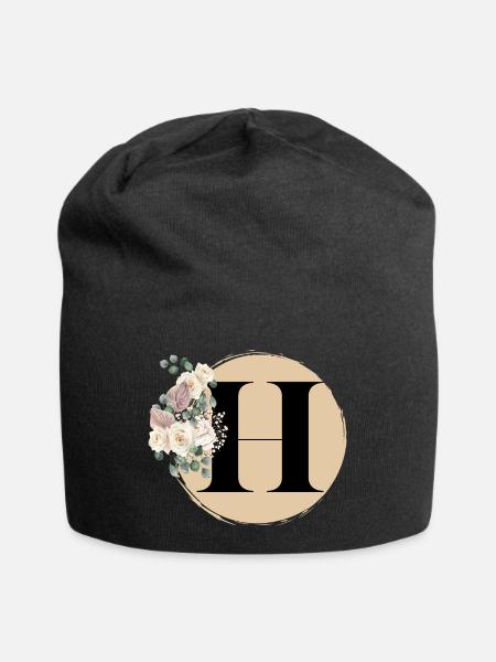 lettre H - Bonnet en jersey - noir