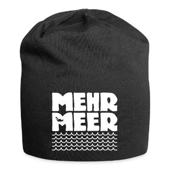 Mehr Meer - Ostsee - Moin - Nordsee - Ozean - See - Jersey-Beanie - Schwarz - Vorne