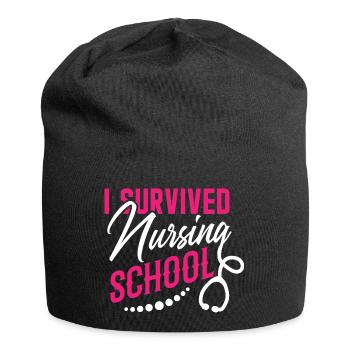 I survived nursing school - Jersey Beanie - black - Front