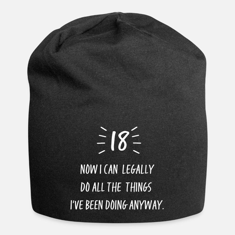 18 ans - Bonnet en jersey - noir