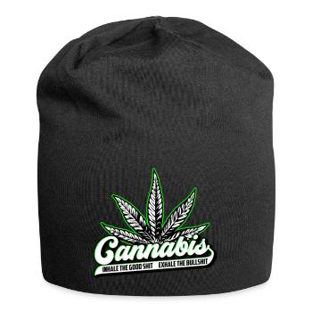 Colors can be changed | Cannanis Inhale Exhale - Jersey Beanie - black - Front