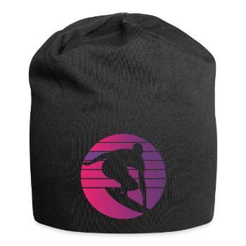 Surfer Retro Surfing Sunset - Jersey Beanie - black - Front
