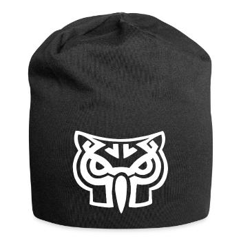 White owl head - Jersey Beanie - black - Front
