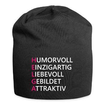 Helga Name Geschenk - Jersey-Beanie - Schwarz - Vorne