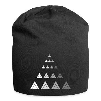 Dreiecke Bergform Moderne Dekoration - Jersey-Beanie - Schwarz - Vorne