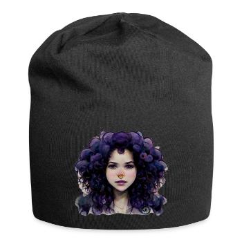 Violett - Jersey-Beanie - Schwarz - Vorne