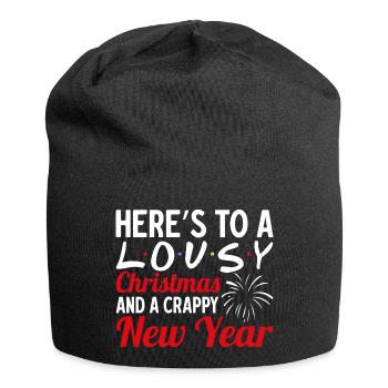 6 Voici un Noël moche et une nouvelle année merdique - Bonnet en jersey - noir - Devant