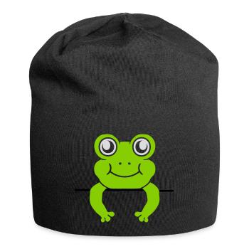 Frog Wall Shield Bande dessinée - Bonnet en jersey - noir - Devant