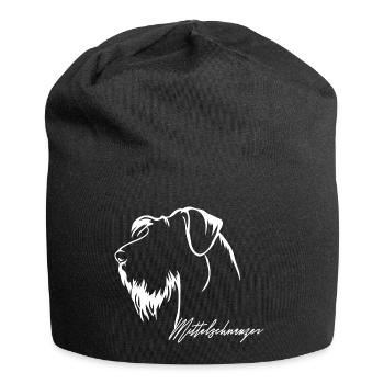 MITTELSCHNAUZER Profil Hunde Hund Wilsigns - Jersey-Beanie - Schwarz - Vorne