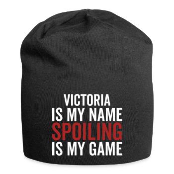 Victoria ist mein Name Verderben ist mein Spiel - Jersey-Beanie - Schwarz - Vorne