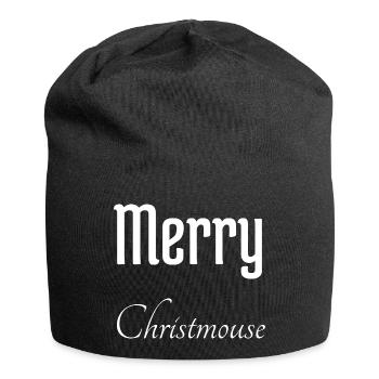 cat present clipart birthday birthday present - Jersey Beanie - black - Front
