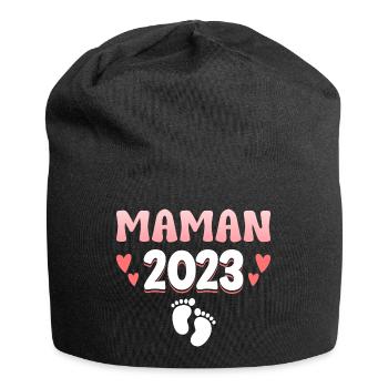Grossesse Femme Enceinte - Future Maman 2023 - Bonnet en jersey - noir - Devant