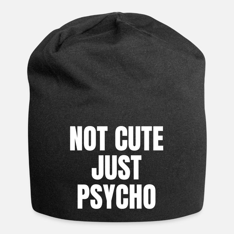 Nicht süß nur Psycho - Jersey-Beanie - Schwarz