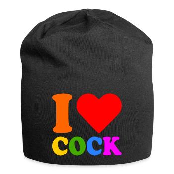 I love cock - Jersey-Beanie - Schwarz - Vorne