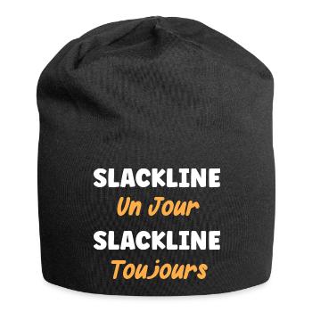 Slackline un jour Slackline toujours - Bonnet en jersey - noir - Devant