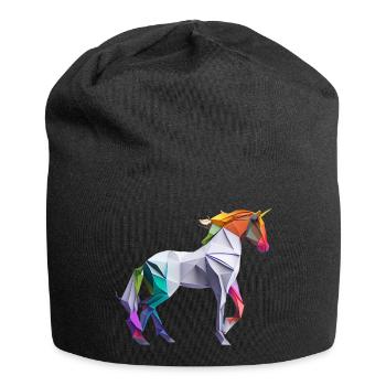 Origami Geometrie Pferd bunt modern arty - Jersey-Beanie - Schwarz - Vorne