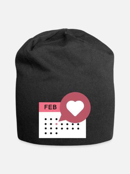 Calendrier du cœur - Bonnet en jersey - noir