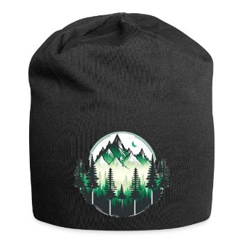 Wald Design, Forest, Naturliebhaber - Jersey-Beanie - Schwarz - Vorne