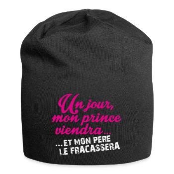 Un jour mon prince viendra - Bonnet en jersey - noir - Devant