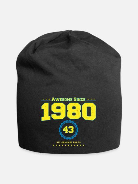 Awesome 1980 Shirt für Männer Frauen 43 Jahre alt 43. - Jersey-Beanie - Schwarz