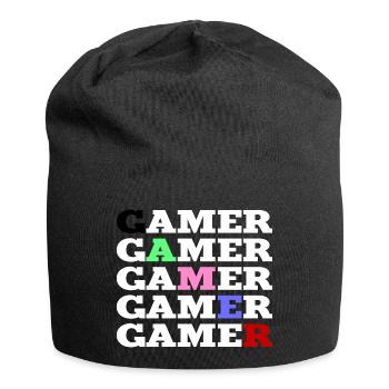Gamer colorée et blanc - Bonnet en jersey - noir - Devant