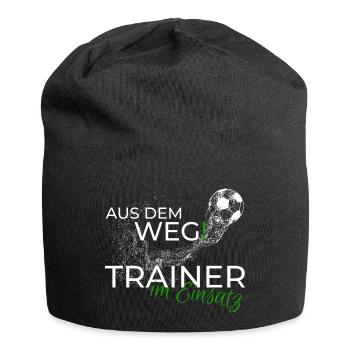 Fußballtrainer Geschenk Shirt lustiger Spruch - Jersey-Beanie - Schwarz - Vorne