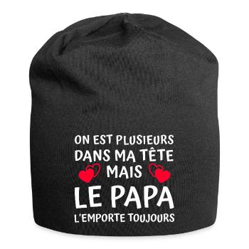 cadeau humour papa / meilleur papa - Bonnet en jersey - noir - Devant
