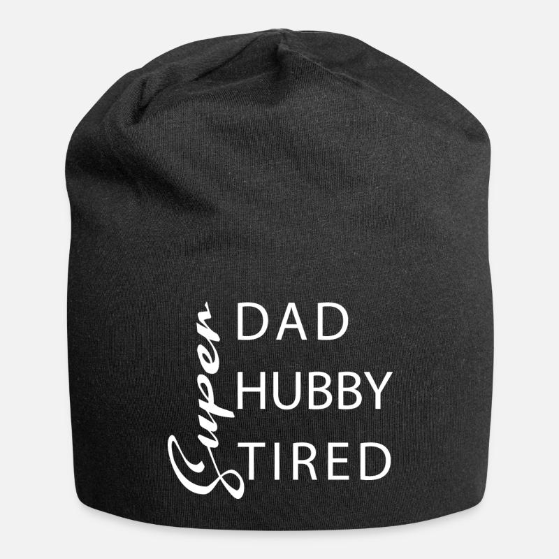Super Papa Super Ehemann Super müde - Jersey-Beanie - Schwarz