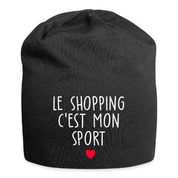 le shopping c est mon sport / cadeau humour femme - Bonnet en jersey - noir - Devant