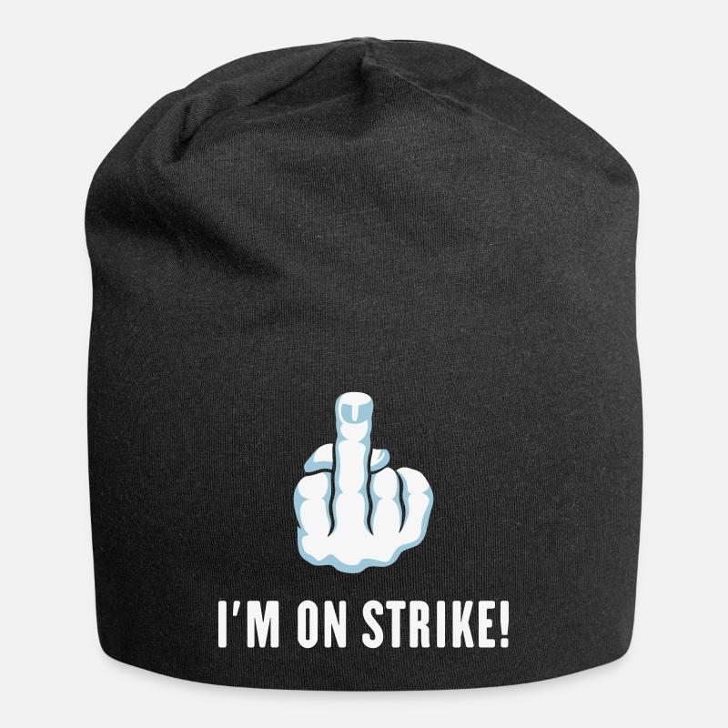 The Middle Finger – I’m On Strike! (Picket) - Jersey Beanie - black