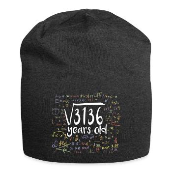 56. Geburtstag Quadratwurzel von 3136: 56 Jahre alt - Jersey-Beanie - Anthrazit - Vorne