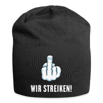 Stinkefinger – Wir Streiken! (Streik Streikposten) - Jersey-Beanie - Schwarz - Vorne