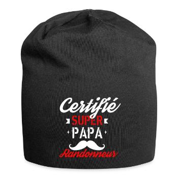 Certifié super papa randonneur - Bonnet en jersey - noir - Devant