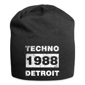 MUSIQUE TECHNO BLANC - Bonnet en jersey - noir - Devant