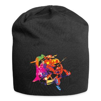 Geometrie und Farbe - Jersey-Beanie - Schwarz - Vorne