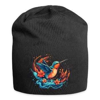 Oiseau explosion de fleurs - Bonnet en jersey - noir - Devant