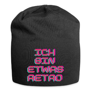 Retro - Jersey-Beanie - Schwarz - Vorne