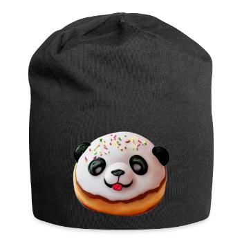 Baby Panda Donut - Jersey-Beanie - Schwarz - Vorne