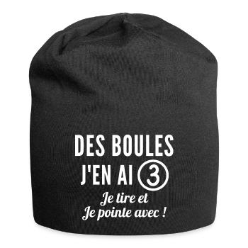 pétanque, fan de pétanque, club de pétanque - Bonnet en jersey - noir - Devant