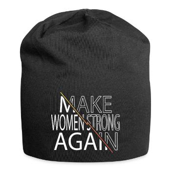 present typography activists woman political - Jersey-Beanie - Schwarz - Vorne