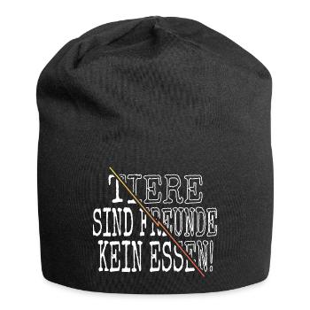 love saying meatless food veganism - Jersey Beanie - black - Front